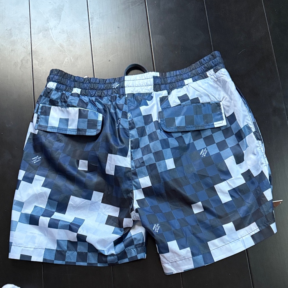Louis Vuitton Blue Checkered Swim Trunks - Picture 15 of 16